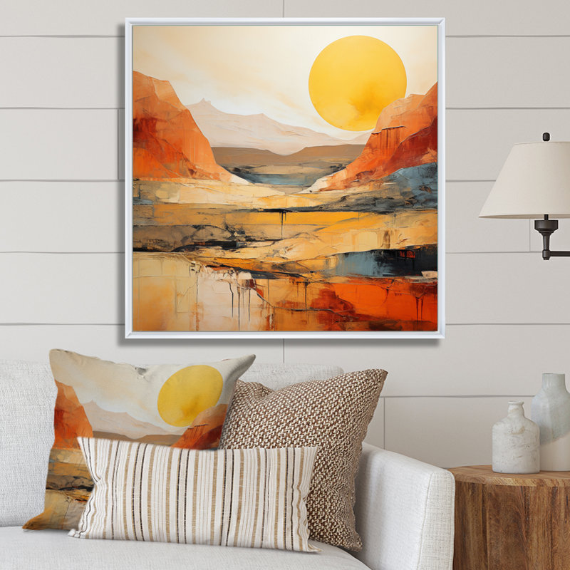 «Bold Landscape Canyon Desert VII», art sur toile Canyon, H 30 po x l 30 po, Blanc, Reproduction avec cadre flottant