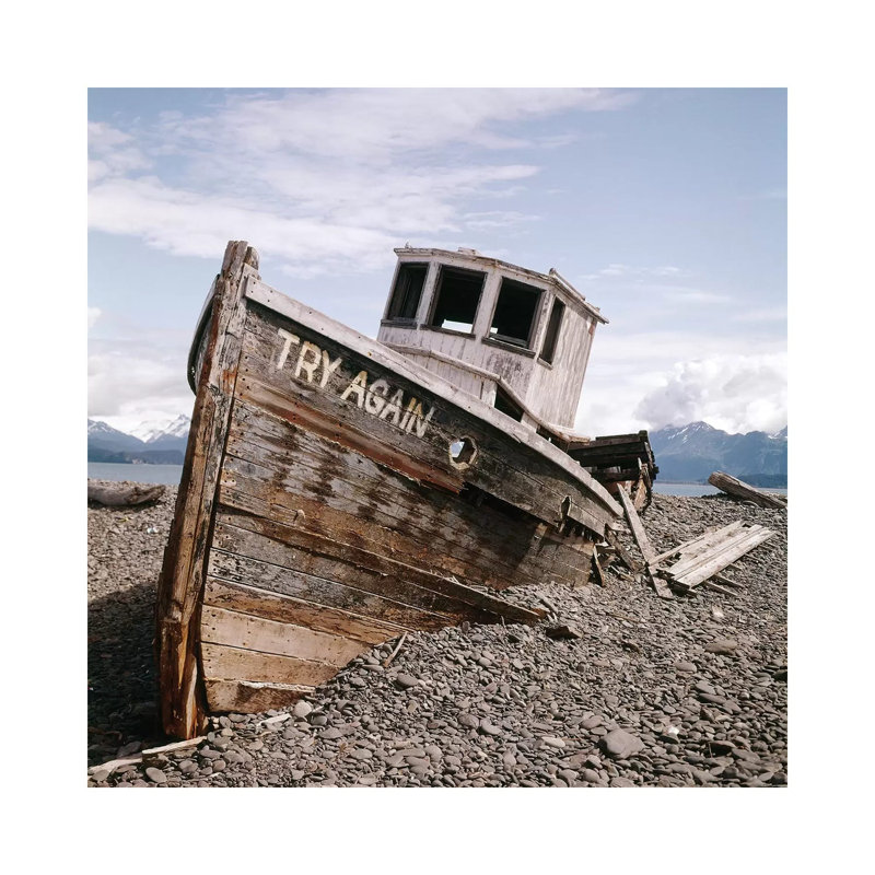 1980S Try Again Boat Wreck Homer, Alaska USA - Print on Canvas, 66.04 cm H x 66.04 cm W x 1.91 cm D, Wrapped Canvas