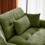 Repose-pieds vert avec rangement en velours et pieds en bois-1824692379