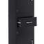 Grande armoire de rangement noire pour salle de bain, armoire de rangement autoportante avec deux portes et tablettes réglables, conception à étagère de porte, panneau de fibres à densité moyenne