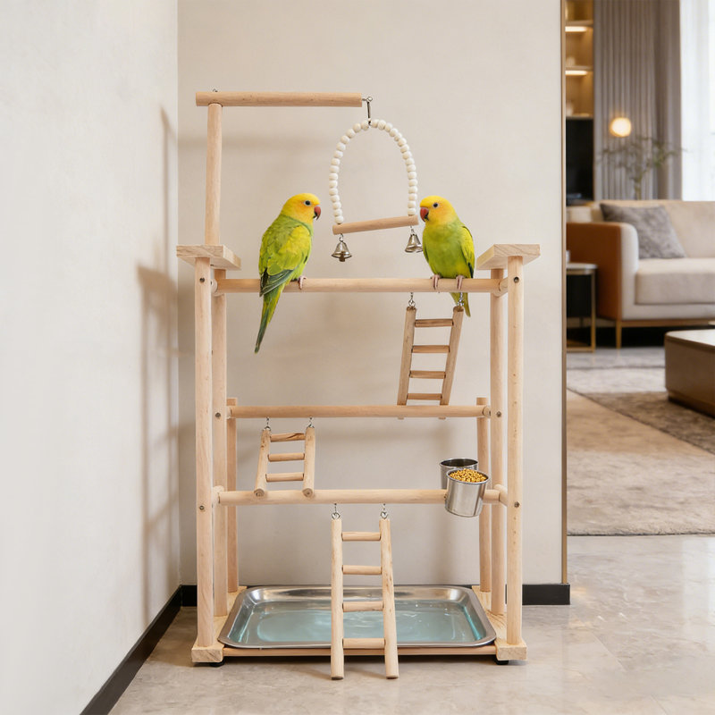 3 Layers Wood Bird Play Gym Bird Playground