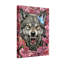 Animaux loup avec fleurs et papillon-608098367