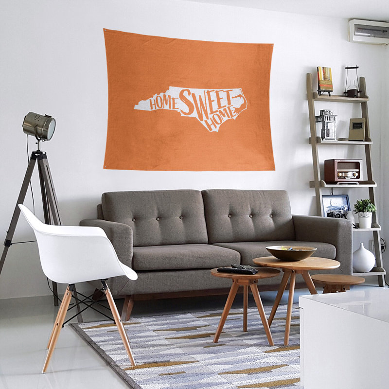 Tapisserie Home Sweet North Carolina, H 104 po x l 88 po, Orange