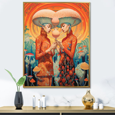 Orange surréalisme, robe de chambre pour femme