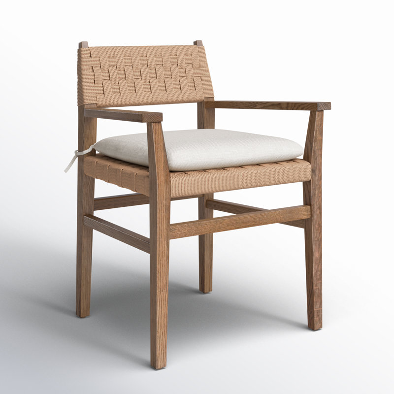 Hamlin Dining Armchair With Cushion-Double Twisted Paper Cord