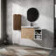 Meuble-lavabo contemporain avec compartiment latéral et lavabo - conception hygiénique de 36 po