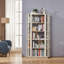 Bibliothèque ovale en bois ouverte à 5 niveaux avec assemblage facile-2141329314