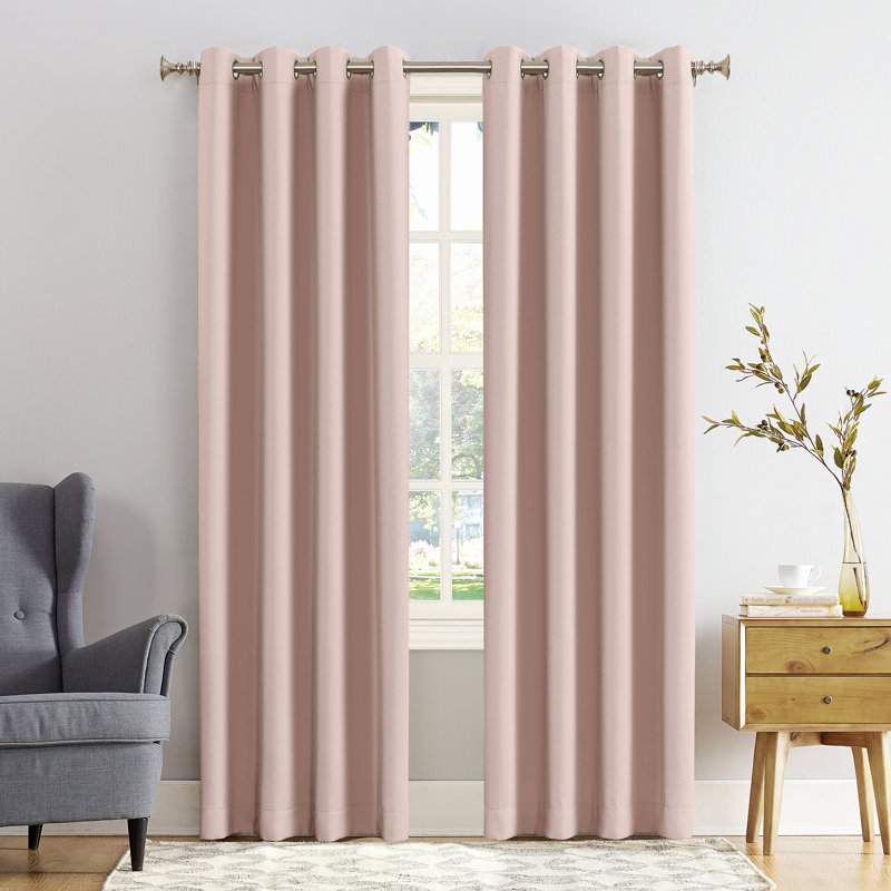 Panneau de rideau occultant avec œillets Burrier Wayfair Basics, Rosé, L 40 po x L 63 po