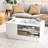 34" Long Rectangle Centre Table Coffee Table With 2-tier Open Storage Shelves