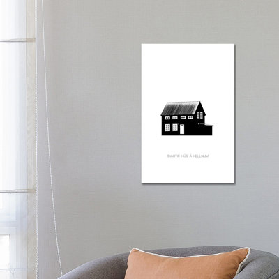 Black House In Iceland by Monika Strigel - Wrapped Canvas Print