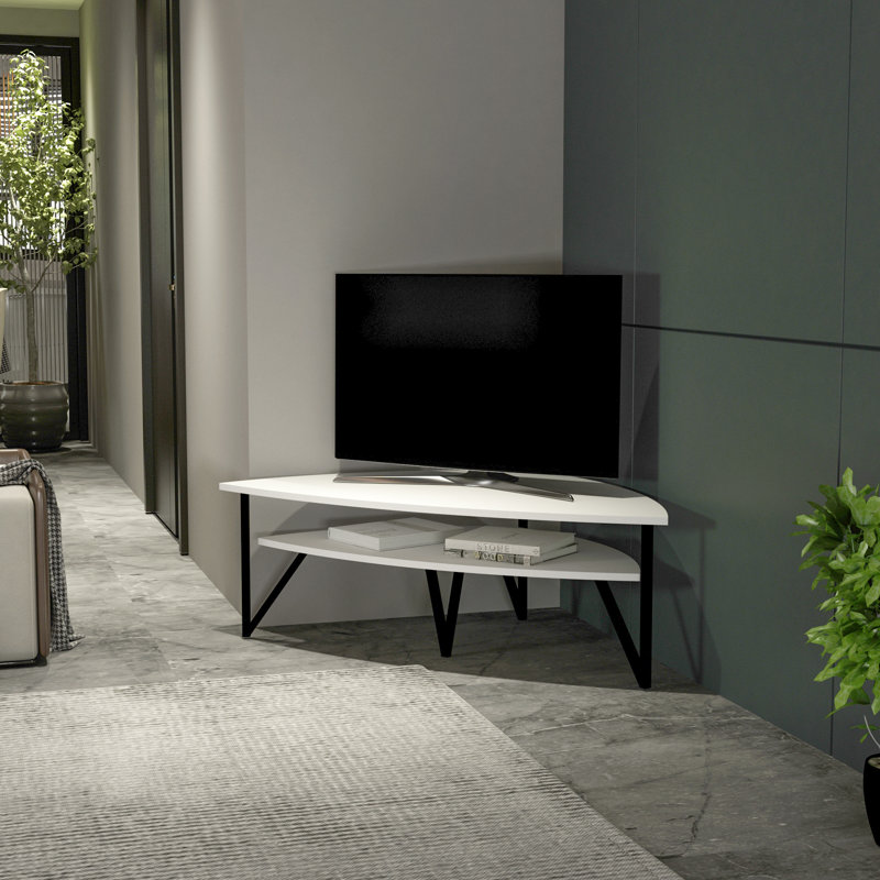 Addley Corner TV Stand for TVs up to 55", White
