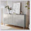 Armoire de rangement élégante et fonctionnelle à 4 portes avec pieds en pin et panneau de fibres à densité moyenne-227501642