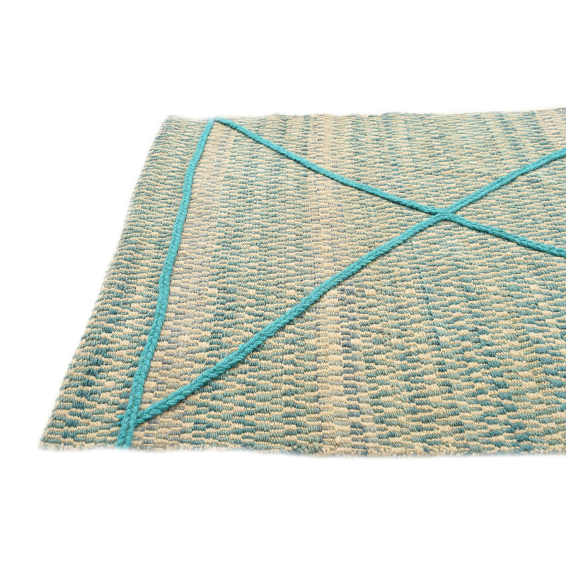 Tapis de couloir turquoise et ivoire 10 pi Pastrana