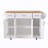 Fancy & Rustic Large Kitchen Island With Rubber Wood Drop Leaf - Embossed Texture Rolling Kitchen Cart With Ample Storage-927340617
