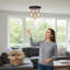 Plafonnier semi-encastré 3 lumières sans ampoules, plafonnier de style campagnard près du plafond, plafonnier rétro E26 pour chambre à coucher, couloir et entrée-128948252