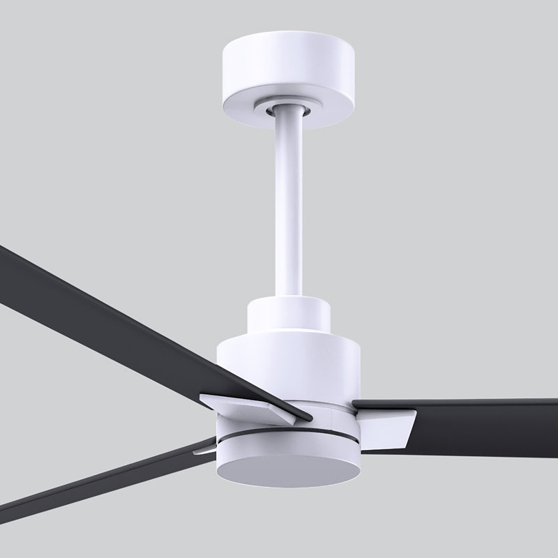 Alessandra Outdoor Downrod Ceiling Fan, Matte White, Matte Black