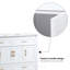 Ensemble de meuble-lavabo avec lavabo en céramique, armoire de rangement abondante - 4 portes à fermeture douce et 4 tiroirs-1011001802