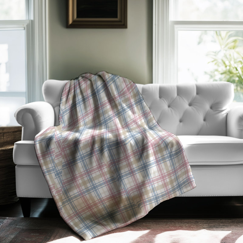 Motif bleu - couverture sherpa de qualité supérieure 1 pièce, Lit simple