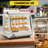 Enjyam 26'' Countertop Warmer Display Case, 3.4 Cu.Ft Commercial Food Warmer with Adjustable Shelves, Glass Sliding Doors, 3 Tier Electric Heated Display Cabinet for Buffet, Restaurant