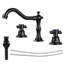 Robinet de salle de bain 3 trous HGN 8 pouces avec bonde escamotable-105249533