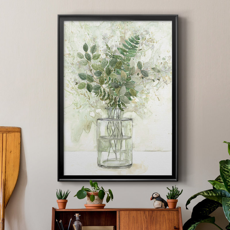«Delicate Greenery I», reproduction d'art encadrée, Noir, H 36 po x l 26,5 po x P 1 po