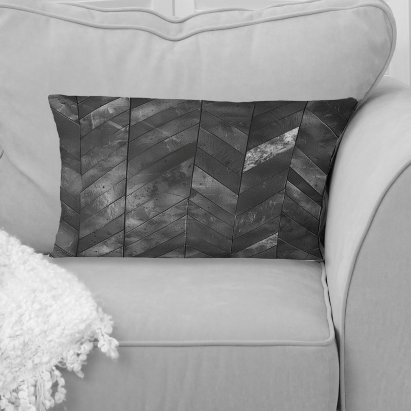 Imprimé chevron noir IV - Coussin lombaire traditionnel