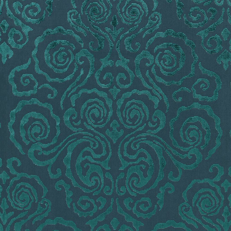 Chinois Chic Cirrus Damask Fabric, Gray