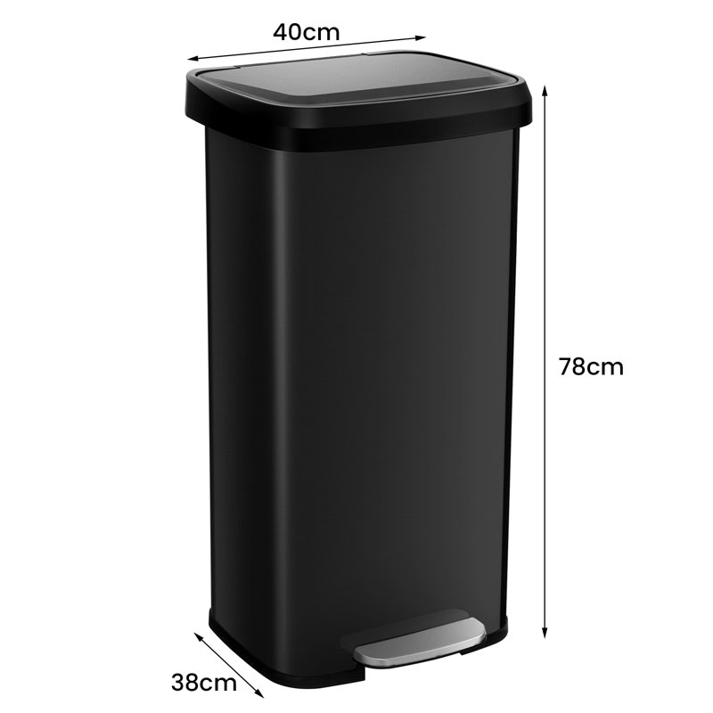 Stainless Steel Waste Bin, Black