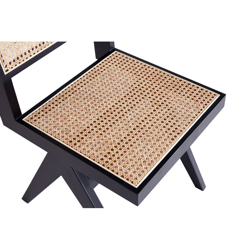 Chaise de salle à manger en bois de frêne chic Hamlet, Noir