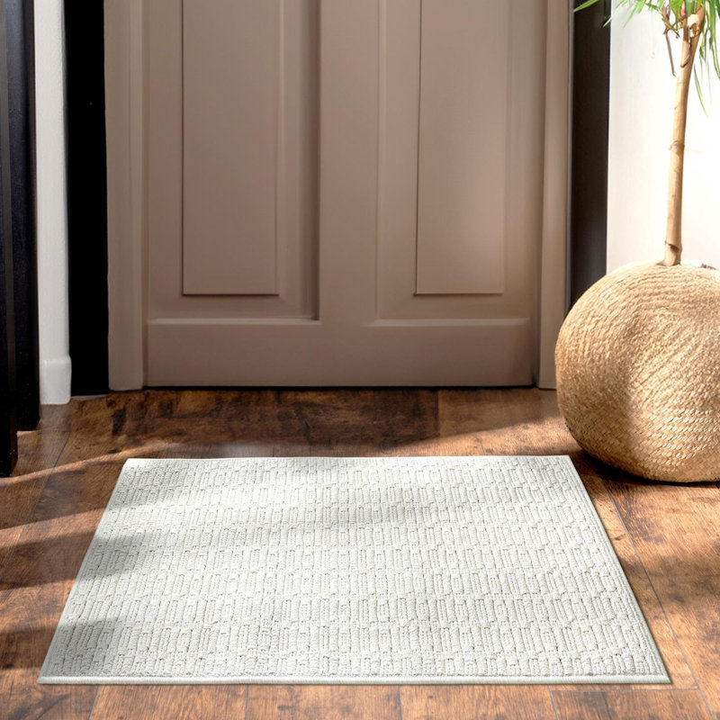 Solid Textured Area Rug, Rectangle 2' x 3'