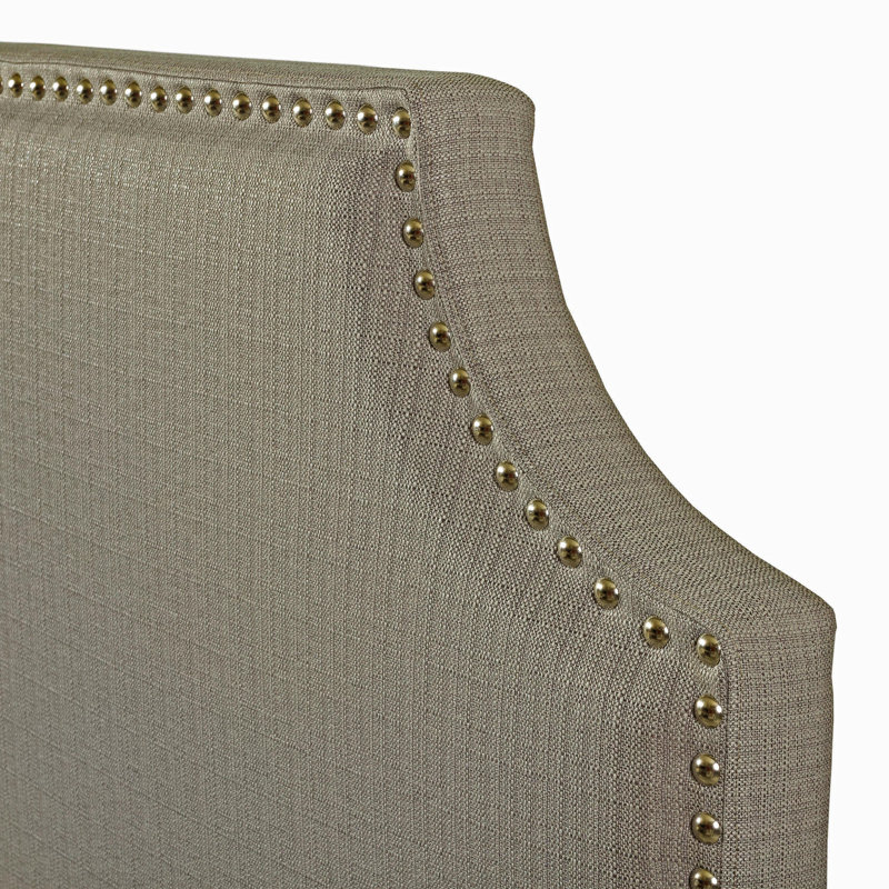Tête de lit à panneau tapissier Bulpitt, Gris, Double / Grand