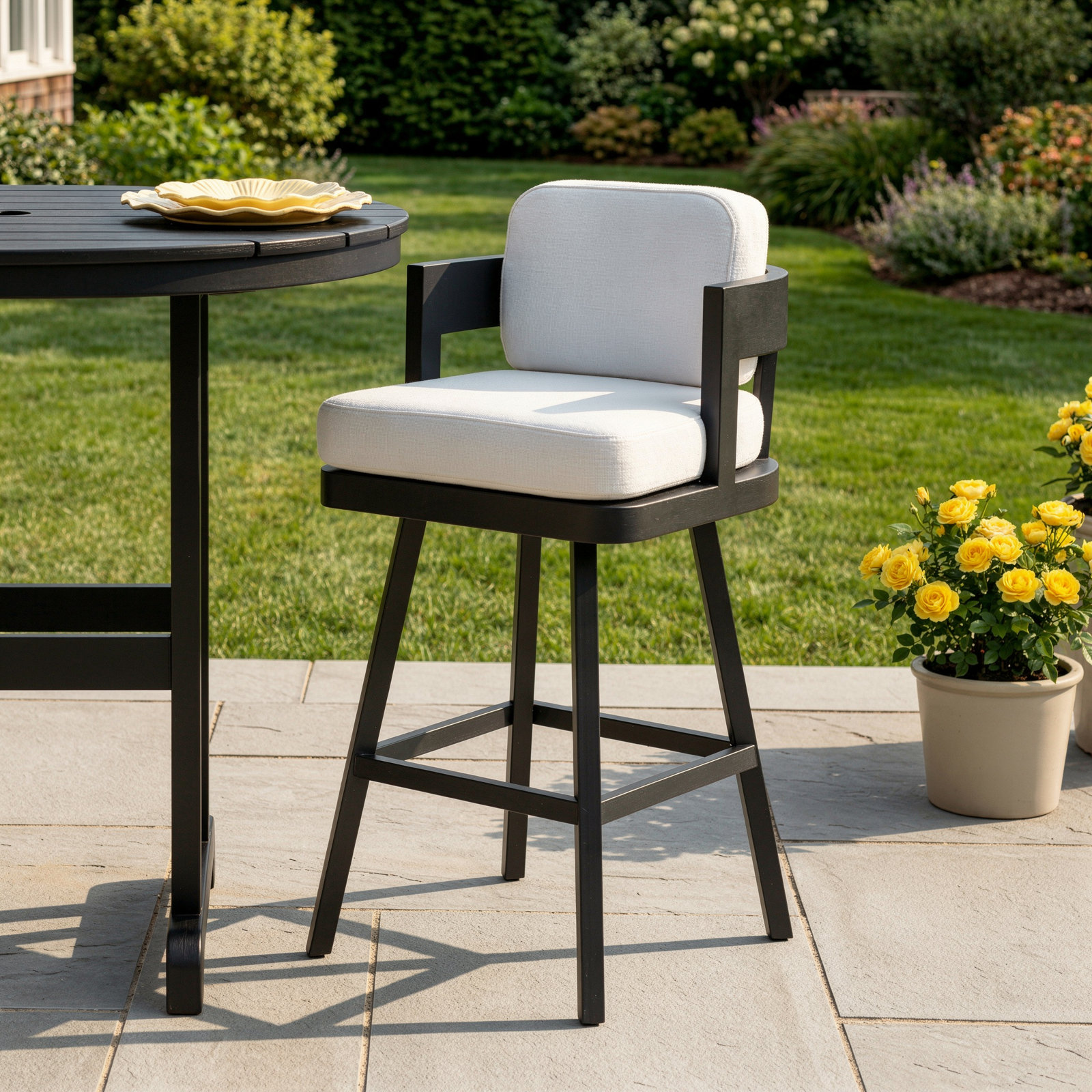 Everlee 38'' Outdoor Bar Stool with Sunbrella® Cushion