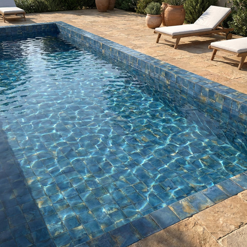Granadella Marino 4.5x4.5" Porcelain Floor and Wall tile, 4.5x4.5, Marino