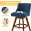 Counter Height Swivel Nailhead Upholstered Bar Stools (Set Of 4)-2111560844