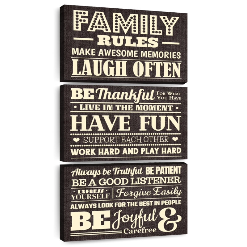 Panneau «Family Rules», H 27 po x l 12 po