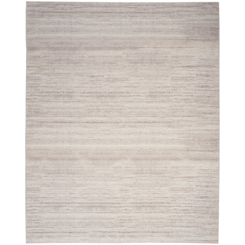 Ivanas Machine Washable Cotton Area Rug in Ivory, Rectangle 8' x 10'