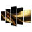 Gold And Black Surreal Tides IV - Fractals Canvas Print - 5 Panels