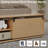 King Size Boho Rattan Bed Frame with LED Headboard, Sliding Barn Door Storage Cabinet, Solid Wood Legs & Slats, No Box Spring Needed, Farmhouse Platform Bed