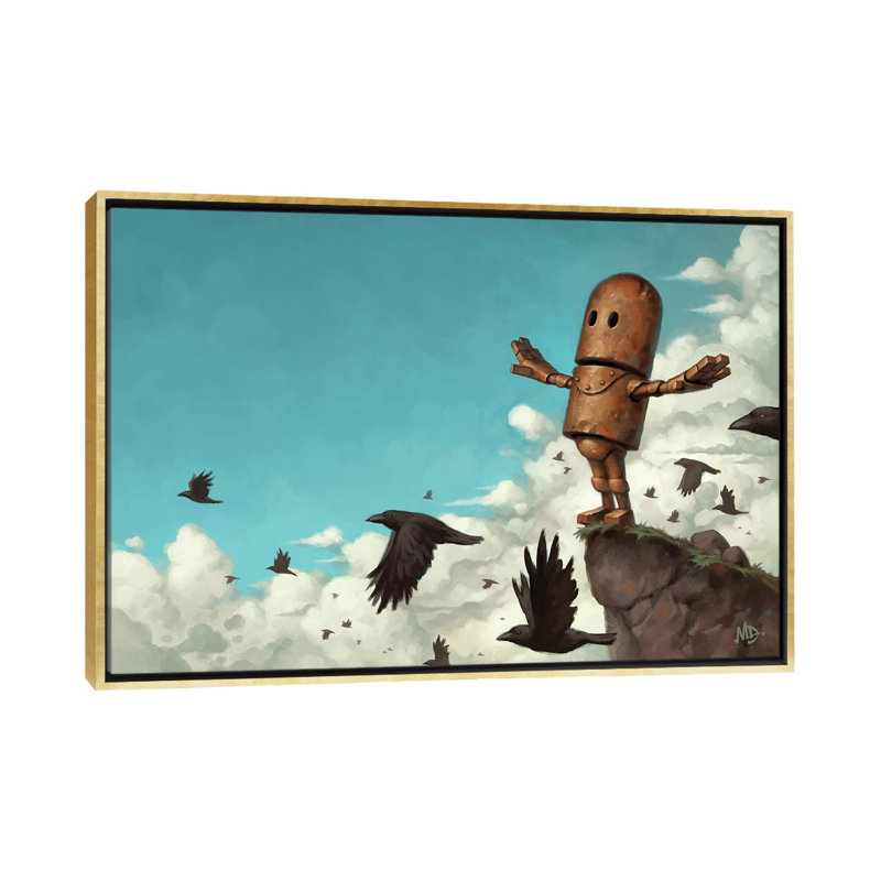 «Freedom» par Matt Dixon - impression d'art graphique, H 40 po x l 60 po x 1,5 po, Toile encadrée d'or