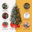 Ensemble de 2 sapins de Noël artificiels de 90 cm (3 pi) préilluminés, en PE et PVC floqués de neige, avec 78 lumières DEL blanc chaud, 8 modes d'éclairage et un socle traîneau rouge pour la décoration de Noël à la maison et au bureau.