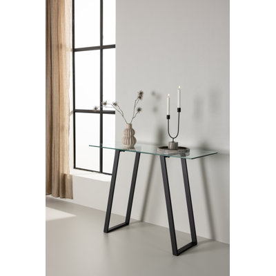 Daimarely 40cm Glass Top Console Table