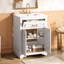Meuble-lavabo 24 po avec lavabo intégré, blanc, 2 portes, 1 tiroir basculant, design contemporain, rangement spacieux, quincaillerie, installation rapide pour salle de bain au look moderne, compartiments, panneaux, assemblage-133043700