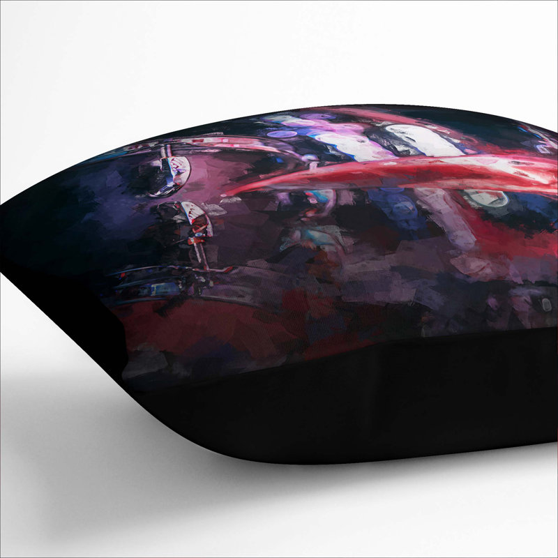 Drum Kit In Abstract Abstract Square Throw Cushion, 40cm H x 40cm W x 15cm D, Black