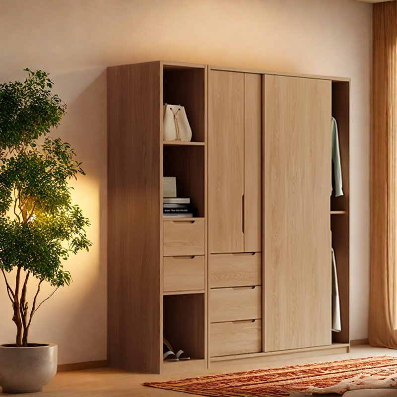 Modern Simple Push Pull Closet, 78.74" H x 94.49" W x 23.62" D