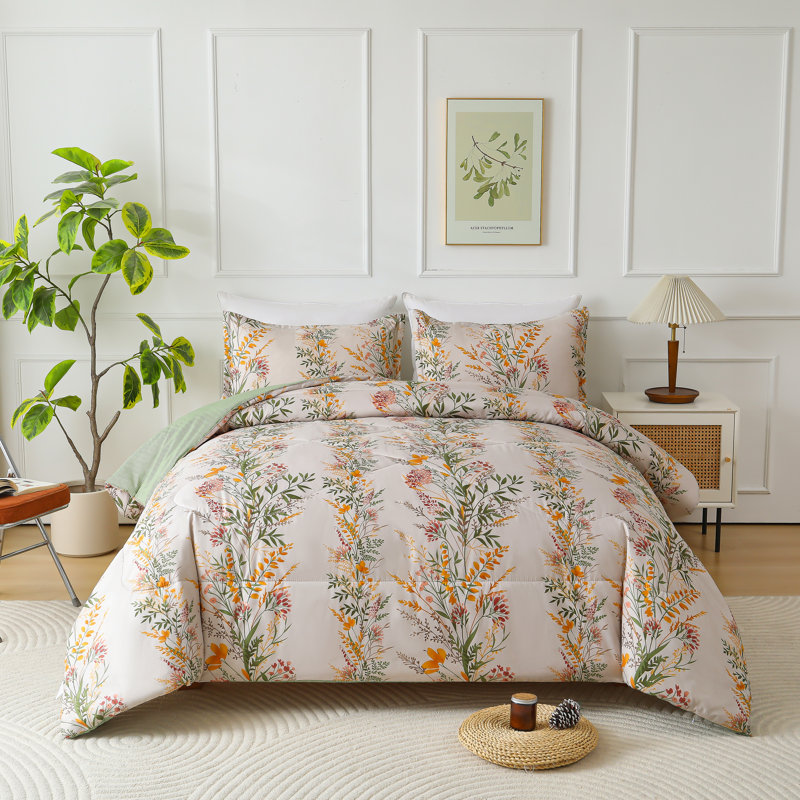 L'ensemble de courtepointe à motif d'arbre 2/3-pièces présente un design minimaliste naturel, lisse, confortable et respirant, créant une atmosphère de chambre à coucher chaleureuse.