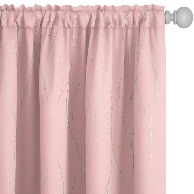 Flurin Room Darkening Curtain Pair, Coral Pink, 52" W x 72" L