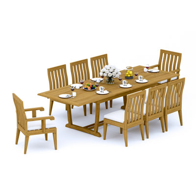 Caranas Teak Wood Patio Dining Set with