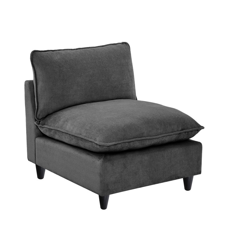 Canapé modulaire 31,5 po Annamaria, Chenille grise foncée