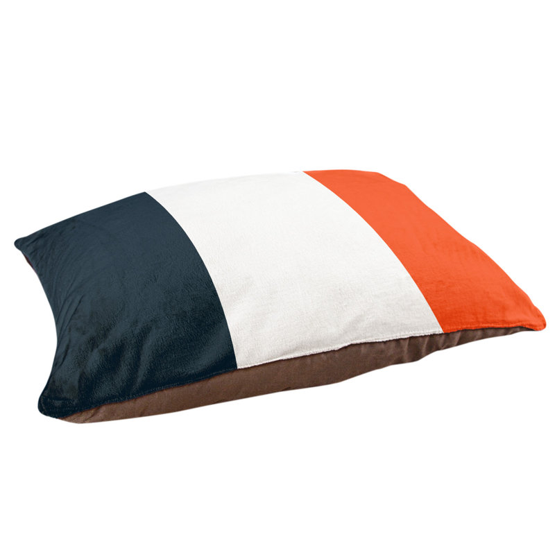 Polyester Pet Bed, Large (50" W x 40" D x 7" H), Black/White/Orange