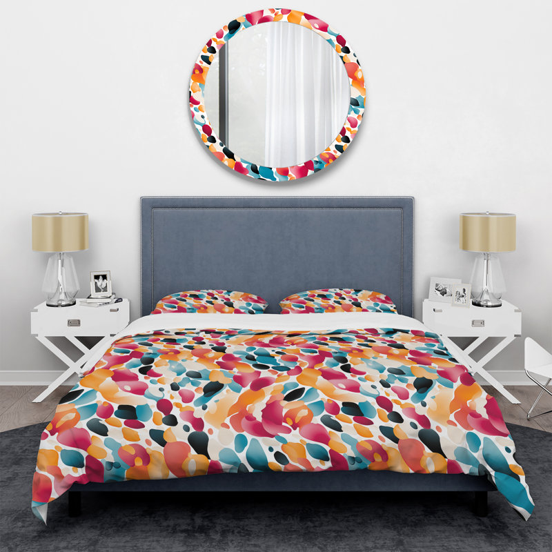 Ensemble de housse de couette rose et bleu, Housse de couette pour très grand lit et 2 très